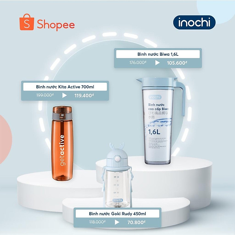 Bình nước thể thao Kita Active, Bình nước Kita Fami, Bình nước Kita Slim - Chính hãng INOCHI