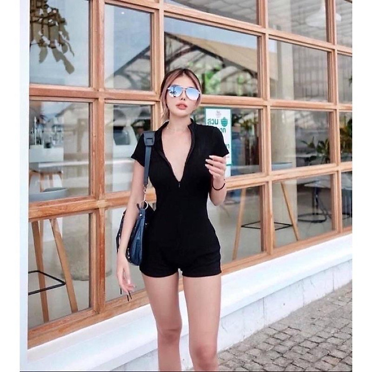 Bikini đi biển 1 mảnh tay dài kín đáo- Đồ bơi nữ liền thân tay ngắn QUẦN SHORT- shopnabi