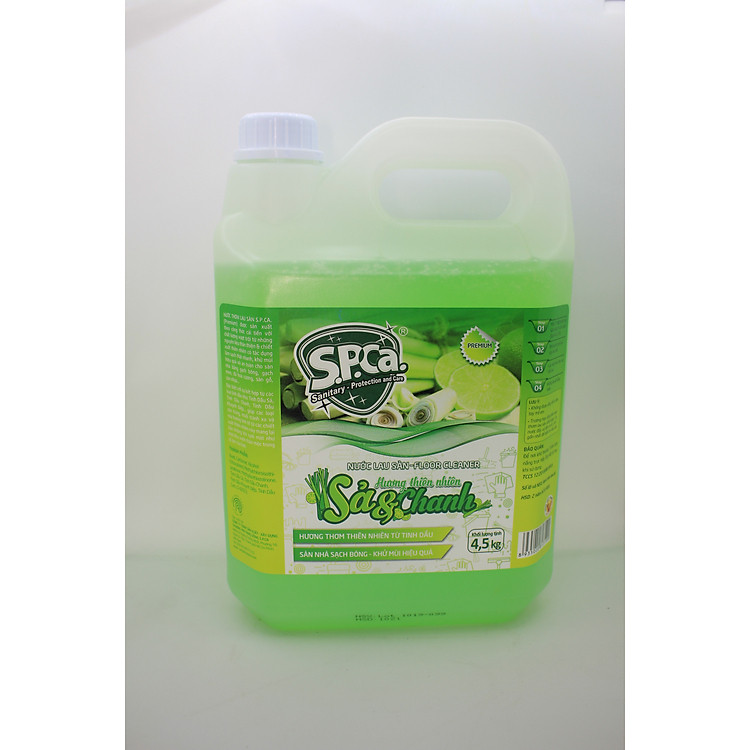 Nước lau sàn S.P.Ca Premium 4.5 Lít - Sả & Chanh
