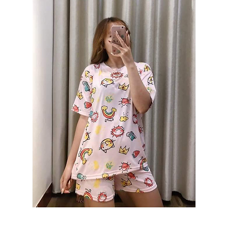 Bộ đồ ngủ, đồ mặc nhà Nữ vải cotton mềm thoáng mát, họa tiết hoạt hình dễ thương trẻ trung thời trang đẹp và cá tính