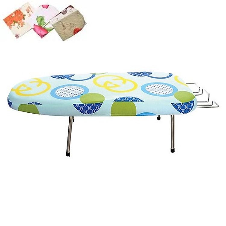 Bàn để ủi quần áo gấp gọn chân Inox 37*80 cm+ Tặng kèm áo bọc, mẫu ngẫu nhiên
