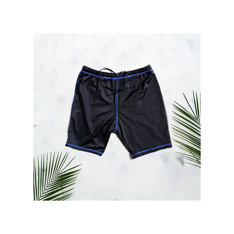 Quần bơi nam may 2 lớp chắc chắn chất thun đẹp viền xanh trẻ trung lưng có dây rút rất tiện lợi khi mặc
