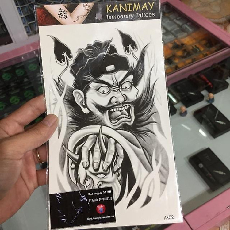 Hình xăm dán mẫu Trương Phi AX 52 ( hàng có sẵn)