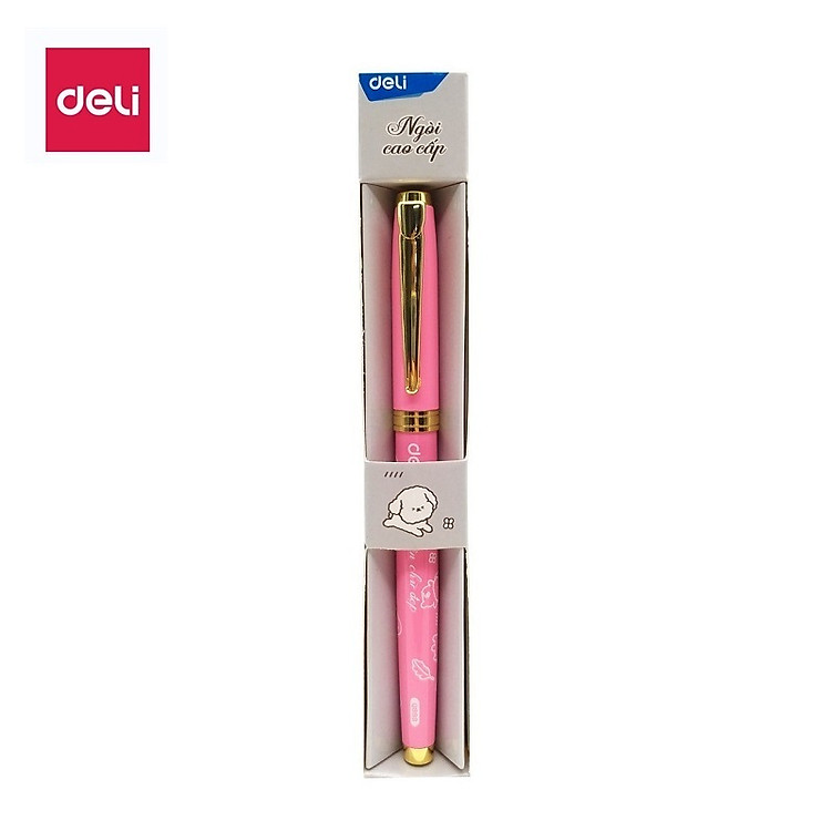 Bút máy kim loại Deli họa tiết đáng yêu CQ893 / Bút mực luyện chữ đẹp Q893