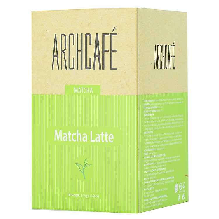 Trà Matcha Sữa - Trà hoà tan Archcafé (hộp 12 gói x 13.5g)