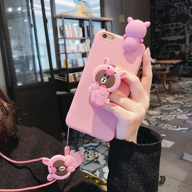 Ốp lưng dẻo hình thú leo kèm giá đỡ và dây đeo Dành cho iphone 5,5s,6,6s,6 plus,6s plus,6s plus,7,8,7 plus,8 plus,X,XS,XR,XS Max