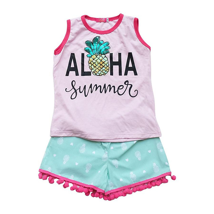 Set Áo Ba Lỗ Trái Thơm CucKeo Kids T61815 - Hồng Nhạt