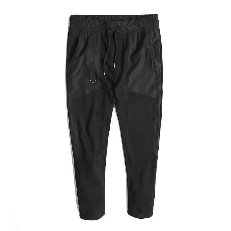 Quần Nỉ Phối Dù Thể Thao Nam Tracksuit In Black ICON DENIM