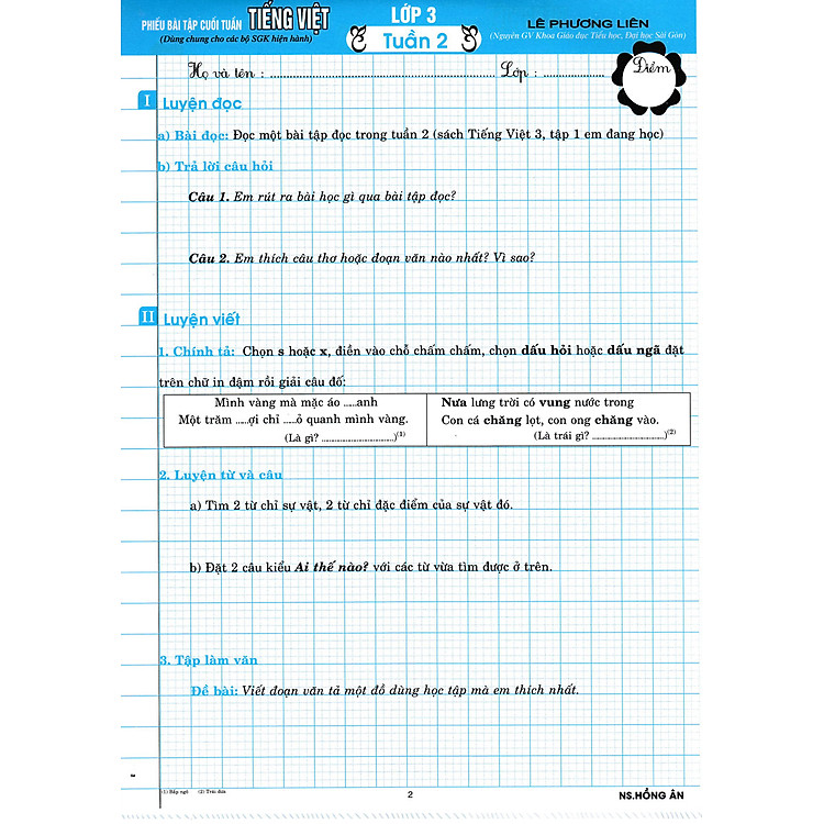 Phiếu Bài Tập Cuối Tuấn Môn Tiếng Việt Lớp 3 (Biên Soạn Theo Chương Trình GDPT Mới) - Ảnh 2