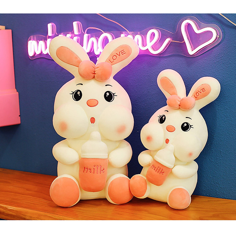 Mua Thỏ nhồi bông ôm bình sữa dễ thương Chính hãng Giá tốt - Hình ảnh 2