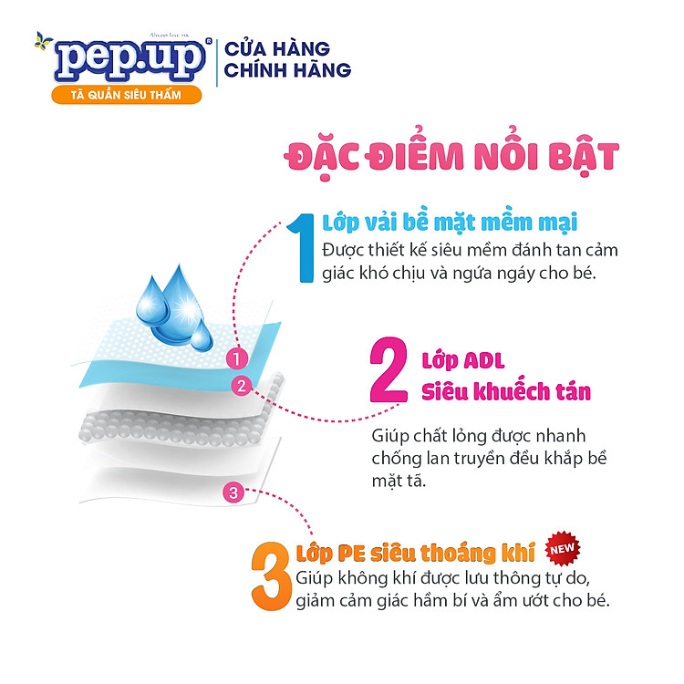 Tã Quần Em Bé Pep.up Cottony Size S Giá tốt - Hình ảnh 3