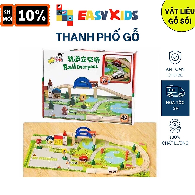Đồ Chơi Gỗ Giao Thông 40 Chi Tiết Chính hãng Ưu đãi