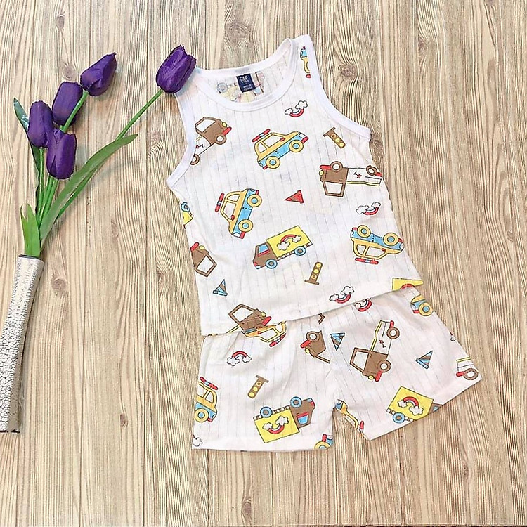 bộ ba lỗ cho bé với chất vải cotton giấy