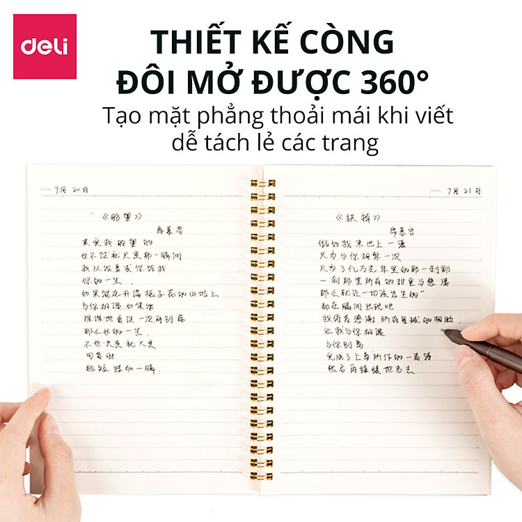 Sổ Lò Xo Kép A5 Deli (120 trang) - Ảnh 6