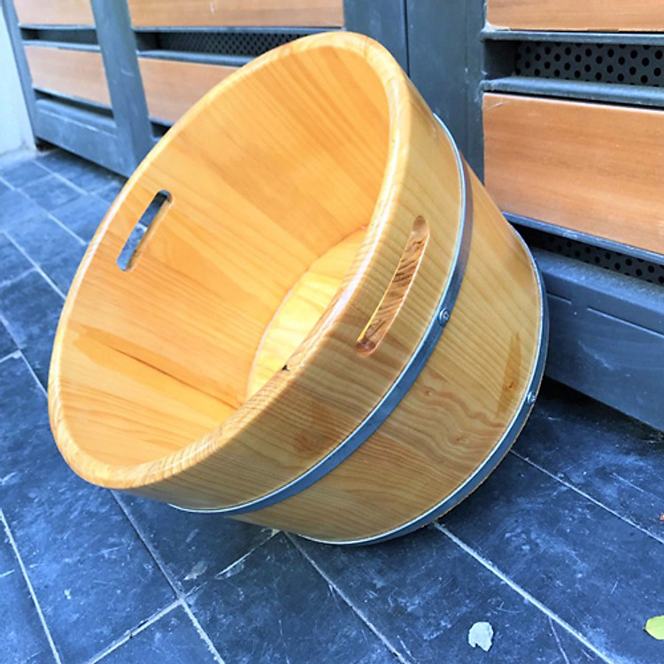 COMBO 02 CHẬU NGÂM CHÂN CẢI TIÊN GỖ THÔNG