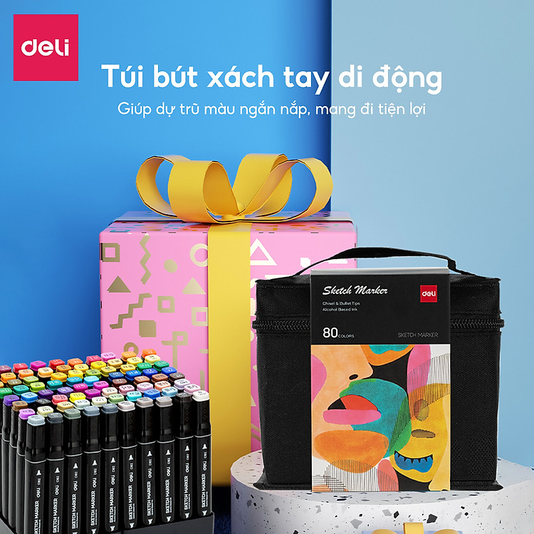 Bút Màu Marker Chuyên Nghiệp Deli (30/40/60/80 chiếc) - Ảnh 3