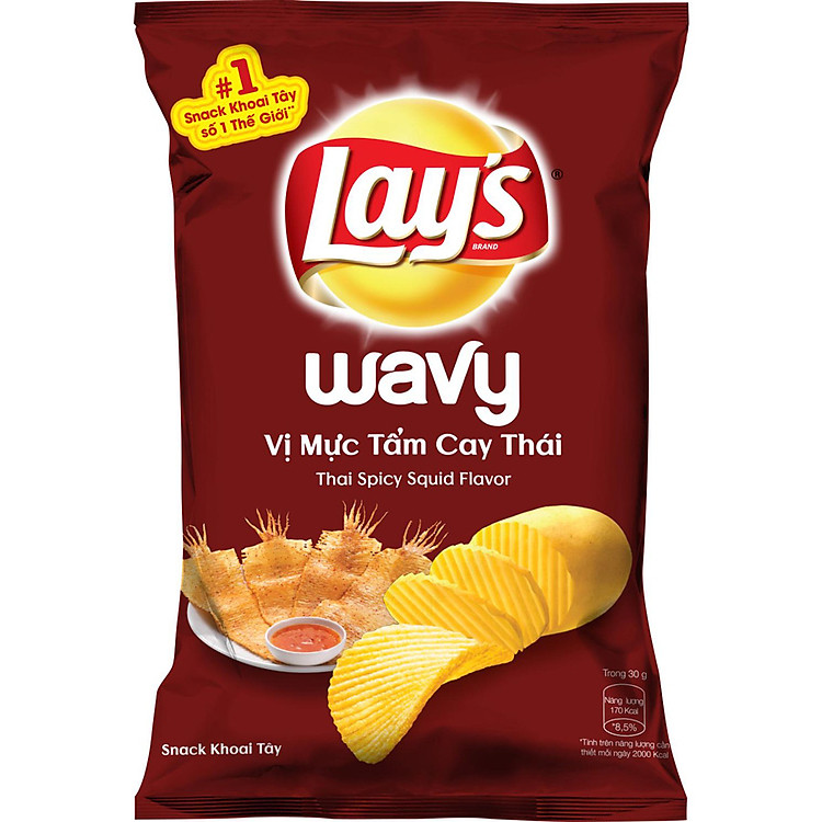 Lay's vị mực tẩm cay Thái 95gr