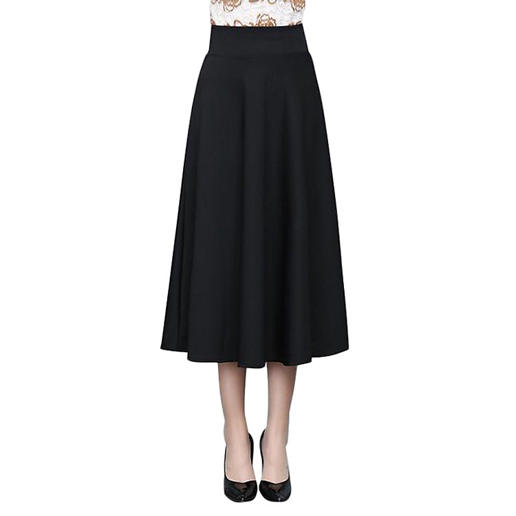 Chân Váy Xòe Dáng Dài - Đen