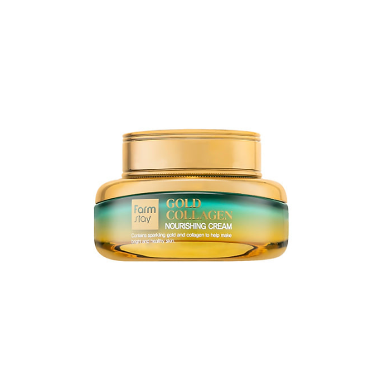 Kem dưỡng ẩm trắng da ngừa lão hóa từ vàng 24K & collagen _ Farmstay Gold Collagen Nourishing Cream