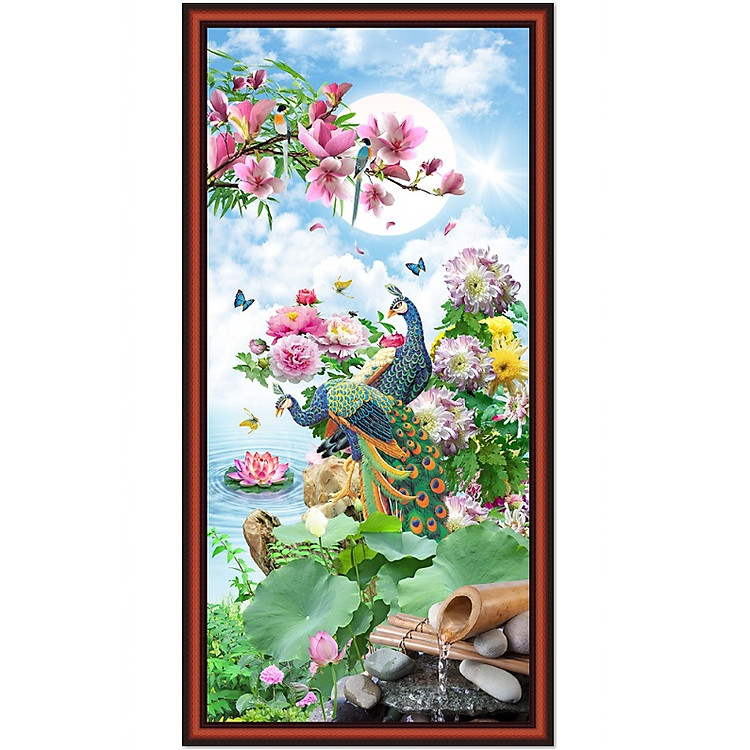 Tranh dán tường trang trí phòng ngủ Phu Thê Viên Mãn LV-0205K