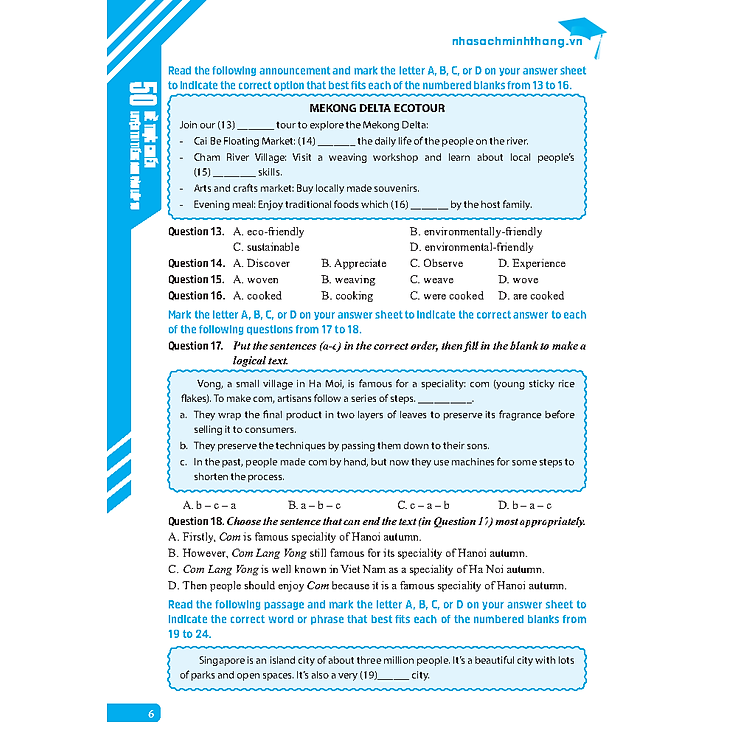 50 Đề Thực Chiến Luyện Thi Tiếng Anh Vào Lớp 10 (Có Đáp Án) - Ảnh 7