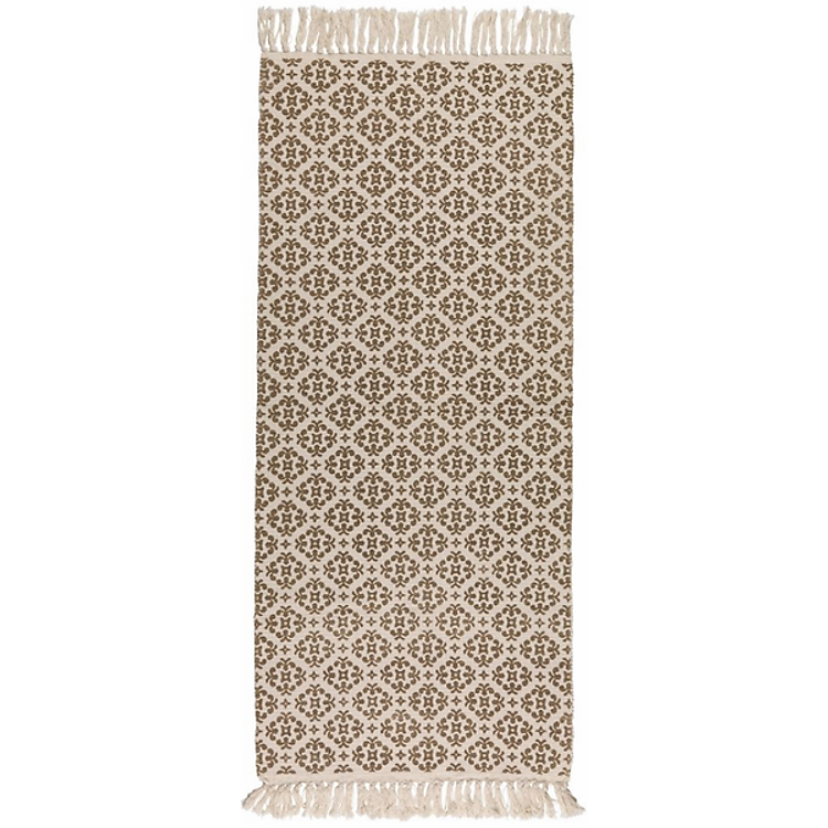 Thảm Phòng Khách JYSK Bakkemaure Cotton Polyester Họa Tiết Màu Be 70 x 176cm