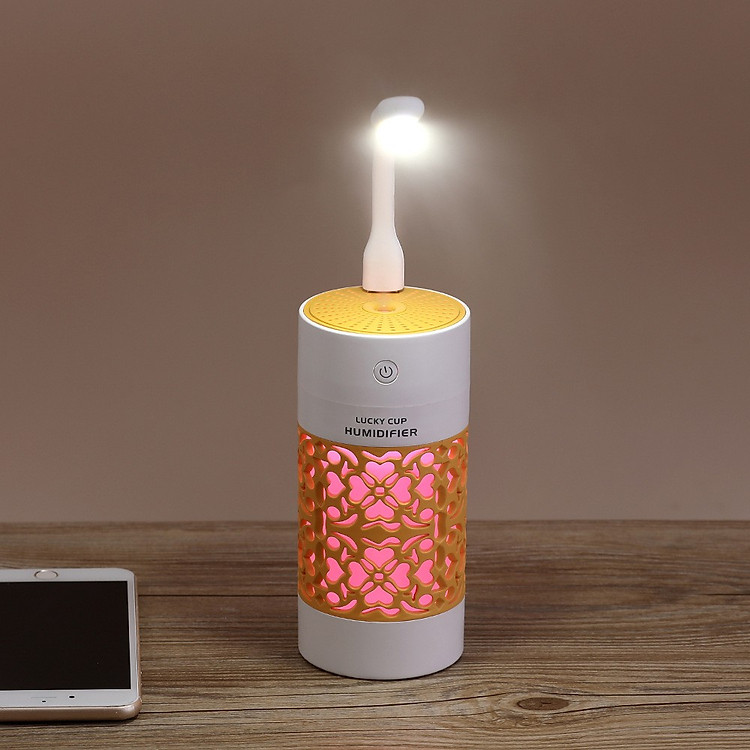 Máy Phun Sương Tạo Ẩm Để Bàn 250ml LuckyCup Kiêm Đèn Trang Trí Phong Thủy Phù - Hợp Nhiều Không Gian Trong Gia Đình