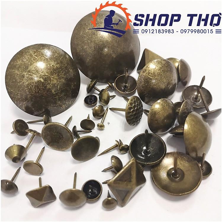 Đinh mũ màu đồng giả cổ đường kính từ 25-47mm