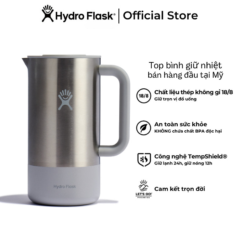 Bình pha giữ nhiệt Coffee Hydro Flask French Press Birch - Thiết kế ép Coffee theo kiểu Pháp, hàng chính hãng (Season 2024)