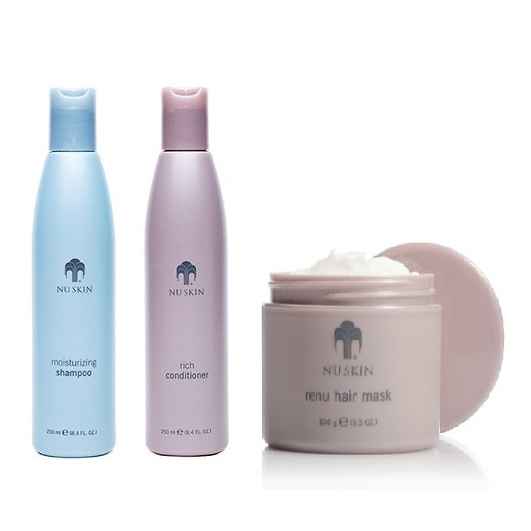 Combo Chăm Sóc Toàn Diện Cho Tóc NuSkin: Dầu Gội Moisturizing Shampoo + Dầu Xả Rich Conditioner + Ủ Tóc Renu Hair Mask