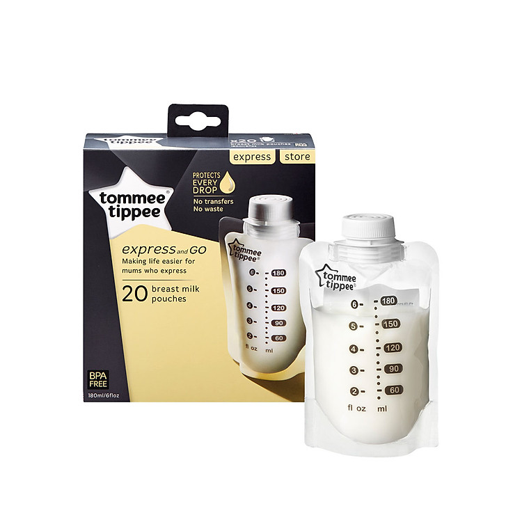 Túi trữ sữa có nắp Tommee Tippee 180ml (hộp 20 túi) - Express & Go