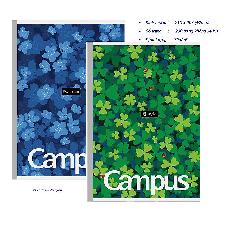 Vở Kẻ Ngang Campus A4 GARDEN & JUNGLE (200 trang)