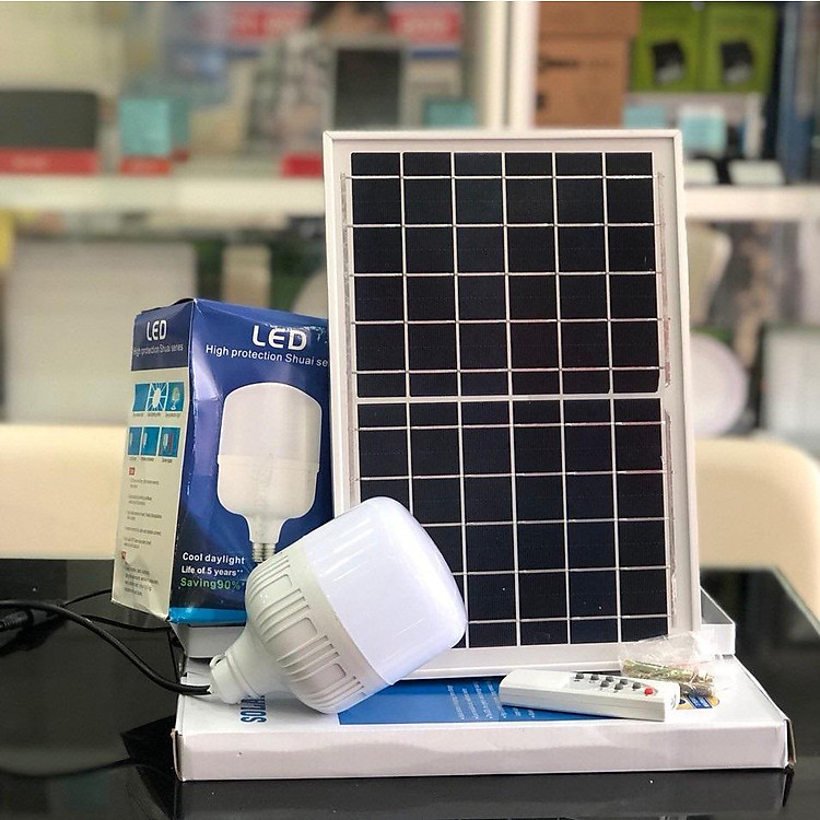 Đèn Bulb Led Năng Lượng Mặt Trời 90W JD90 Solar Light Pin 8000 mAh Sạc Điện Thoại, Tiết kiệm điện, bền bỉ theo thời gian