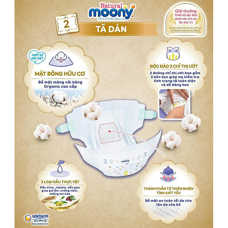 Mua Tã/Bỉm Moony Natural Size L 38 miếng Chính hãng Tiết kiệm - Hình ảnh 2
