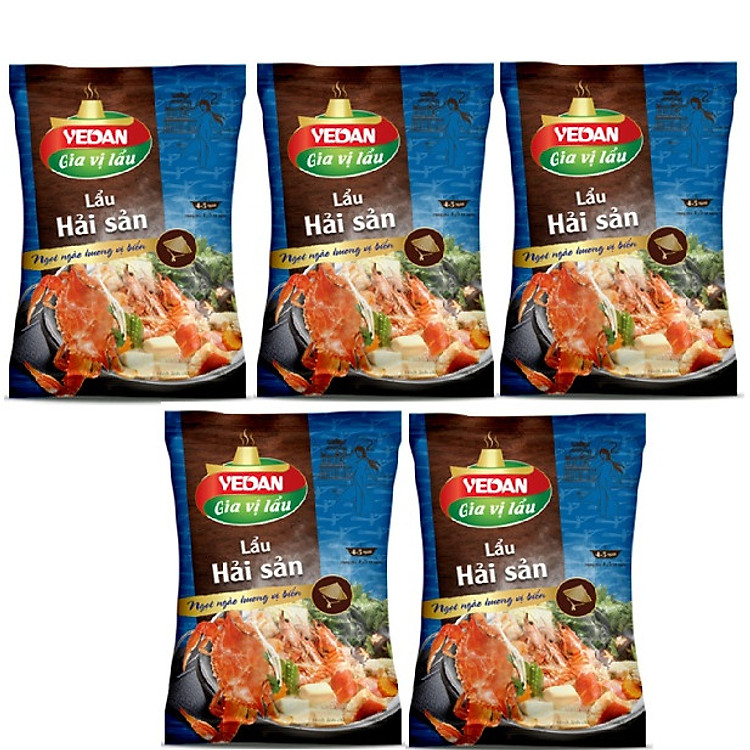 Combo 5 gói gia vị lẩu hải sản Vedan 60g/gói