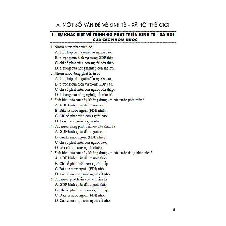 Trắc Nghiệm Địa Lí Lớp 11 - Ảnh 6