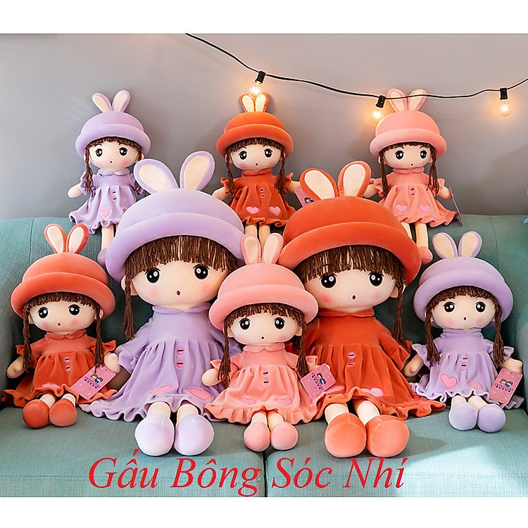 Gấu Bông Búp Bê Váy Nhung Tím 50cm Chính hãng Giá tốt - Hình ảnh 3