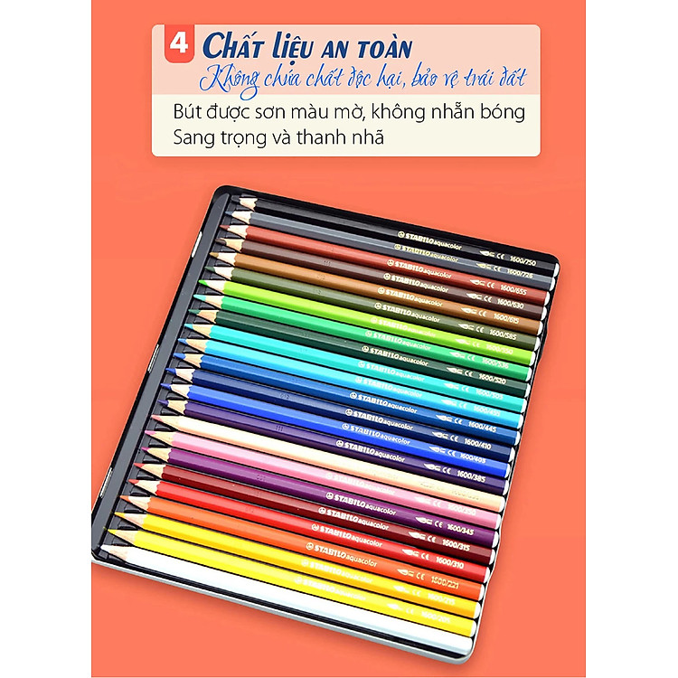 Bút chì màu nước STABILO Aquacolor (355) - Xanh da trời - Ảnh 4