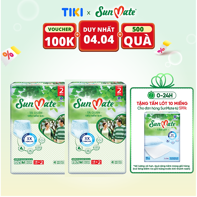 Mua Combo 2 Tã quần SunMate size M Chính hãng Tiết kiệm