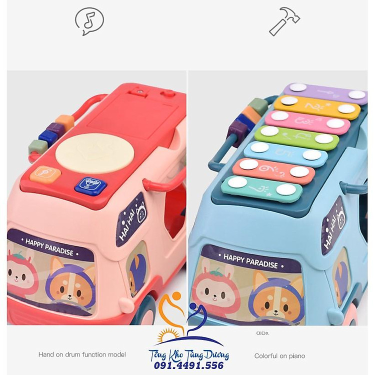 Mua XE BUS THẢ HÌNH ÂM NHẠC - Hồng Chính hãng Giá tốt - Hình ảnh 5