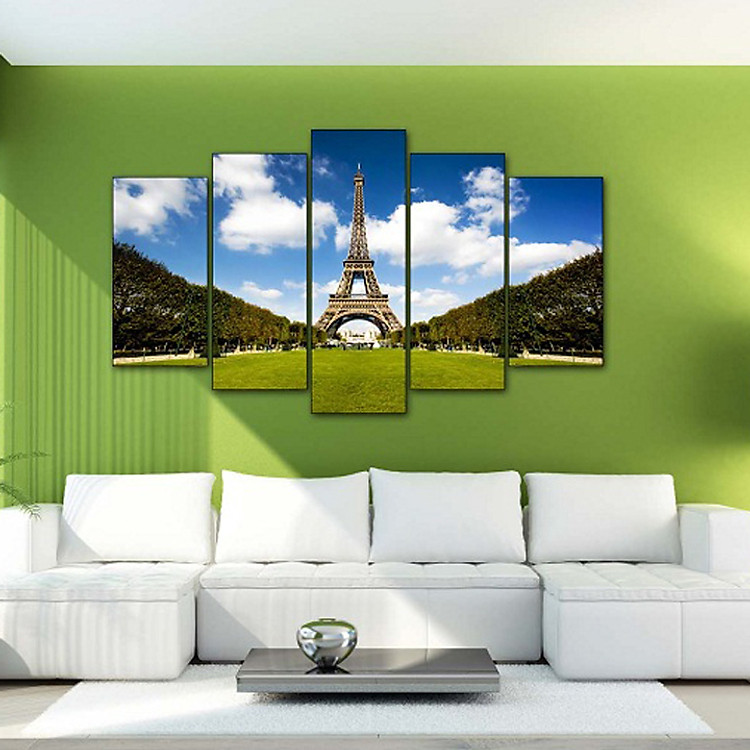 Tranh treo tường, tranh trang trí PP_ NT591 bộ 5 tấm ghép phong cảnh