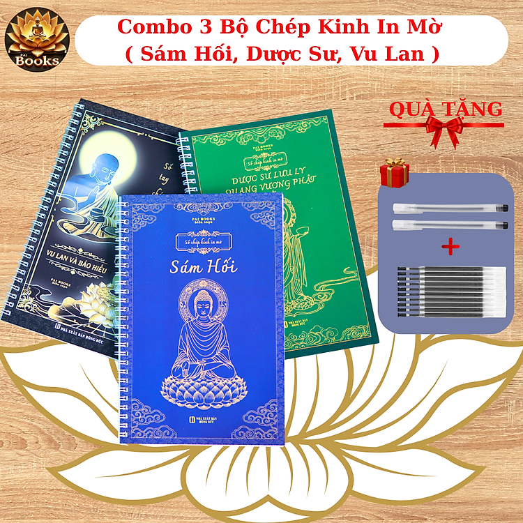 COMBO 3 Sách Chép Kinh – Sám Hối, Dược Sư, Vu Lan
