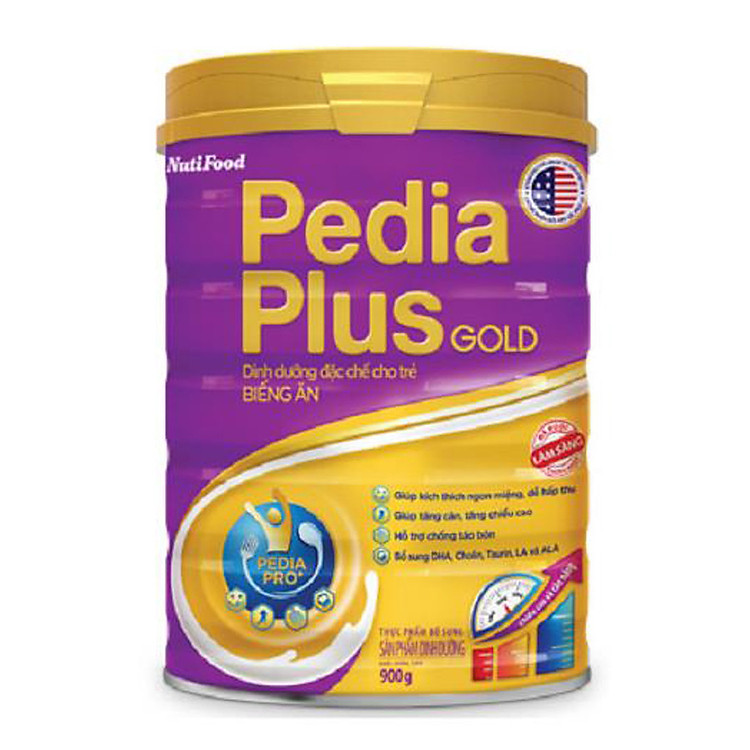 Sữa bột Nutifood Pedia plus Gold 900Gr – DD đặc chế cho trẻ biếng ăn từ 12 tháng tuổi