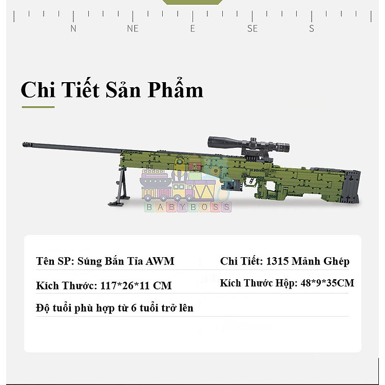 Bộ Đồ Chơi Lắp Ghép PUBG AWM Chính hãng Giá tốt - Hình ảnh 4