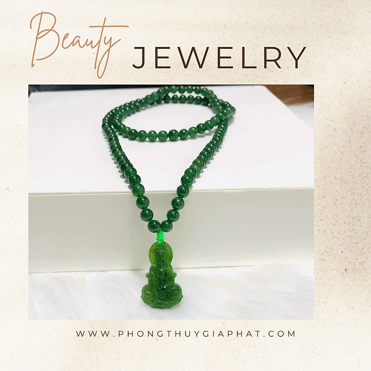 Vòng cổ ngọc bích quan âm