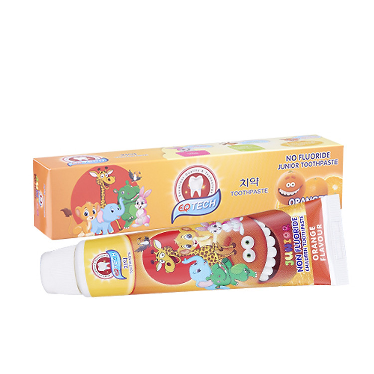 Kem đánh răng trẻ em Hàn Quốc EQ Tech Junior Orange - có thể nuốt được 75g