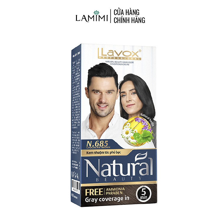 Kem Nhuộm Tóc Cao Cấp Lavox Natural 40ml Nhuộm Tóc Tại Nhà Đơn Giản (Kèm Dụng Cụ) Lamimi Chính Hãng