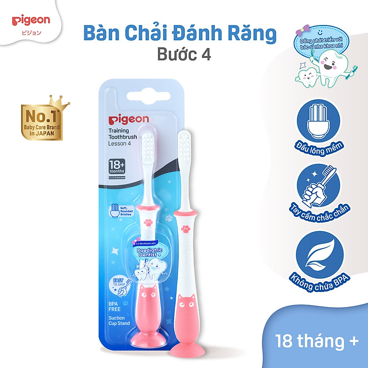 Mua tại Lazada: Bàn chải Pigeon cho bé 18 tháng Chính hãng, giá tốt