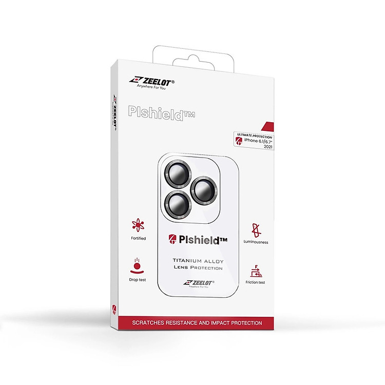 Dán Cường Lực Bảo Vệ Camera dành cho iPhone 13 Pro Max/13 Pro/iPhone 13/13 Mini ZEELOT PIshield Titanium Alloy Viền Màu - Hàng Nhập Khẩu