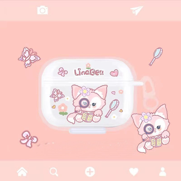 Bao Case Ốp Vỏ Vệ Mèo Lina Bell dành cho Airpods 1/2/ Airpods Pro/ Airpods 3 Kèm khóa treo- Hàng Chính Hãng